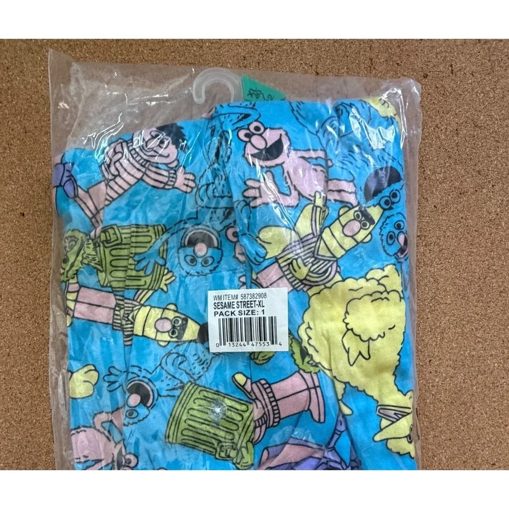 Sesame Street Lounge Pants Men's 2XL Blue Knit Pajama Sleep Pants NWT